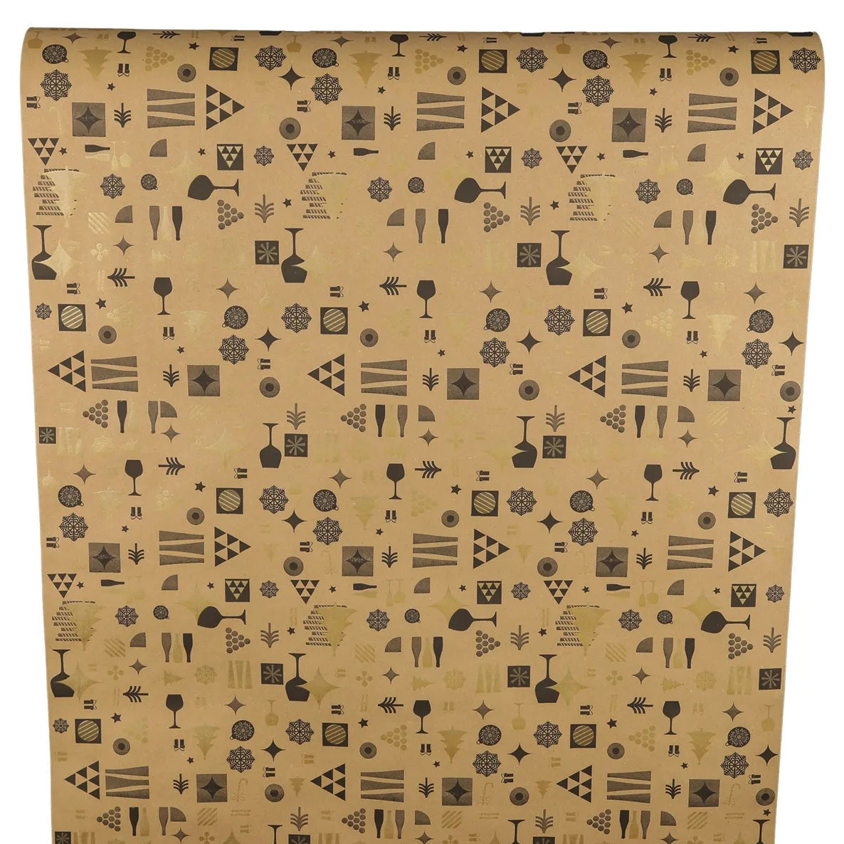 Papier cadeau Mokha kraft recyclé brun/choco/or 0.70x100m