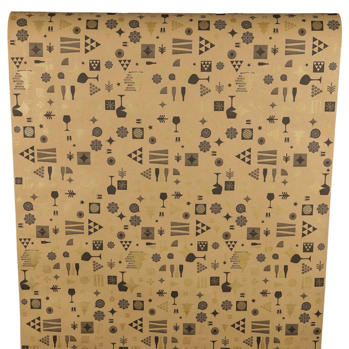 Papier cadeau Mokha kraft recyclé brun/choco/or 0.50x200m