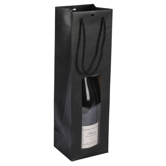 Sac Buffalo papier kraft brun noir Magnum fenêtre PVC