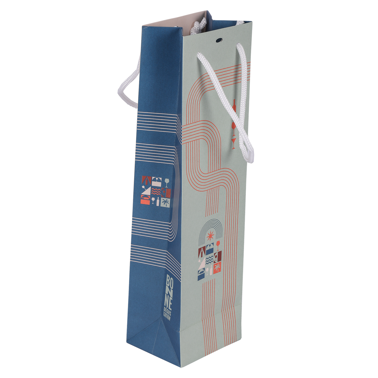 Sac Bilbao papier 1 bouteille fenêtre PVC