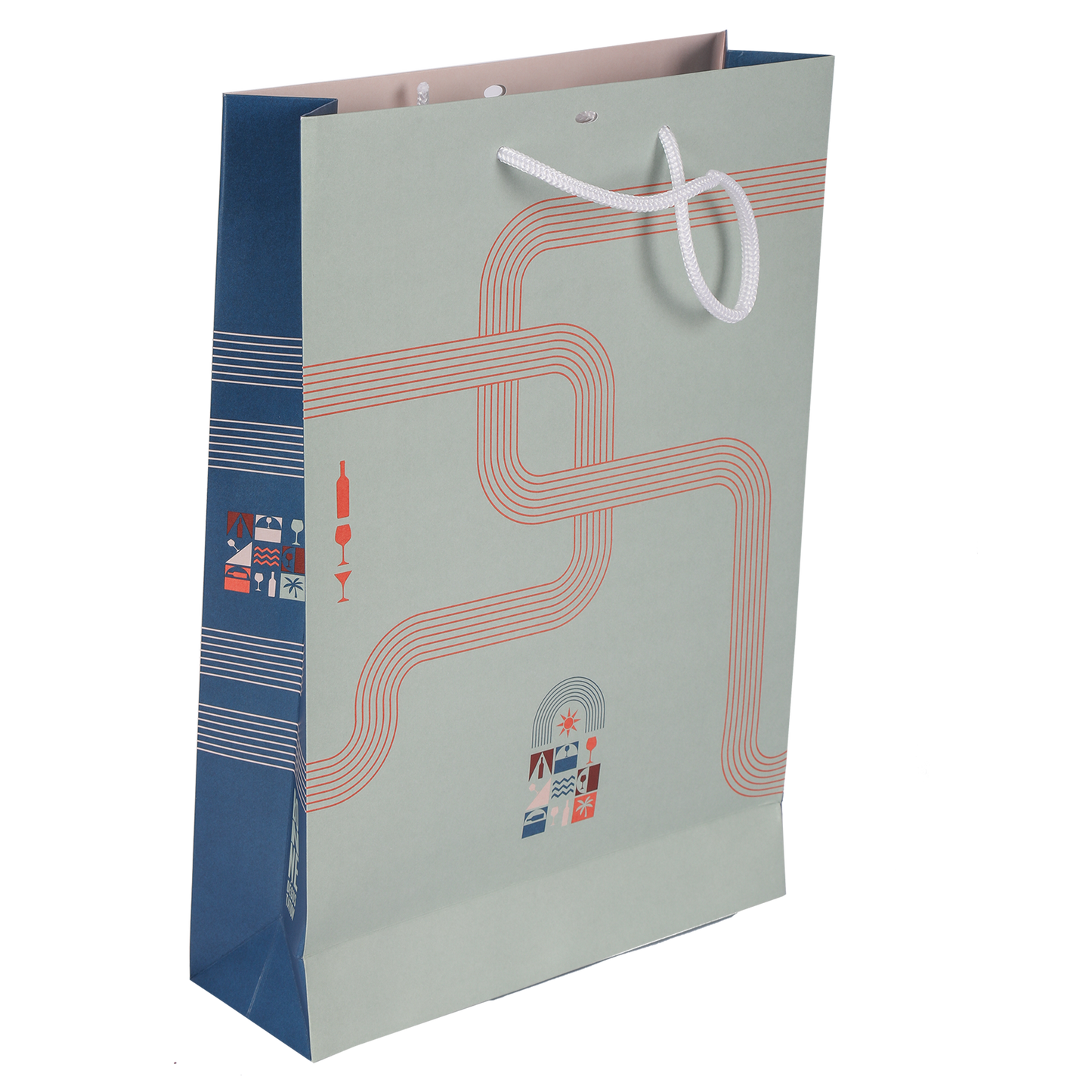 Sac Bilbao papier kraft 3 bouteille fenêtre PVC
