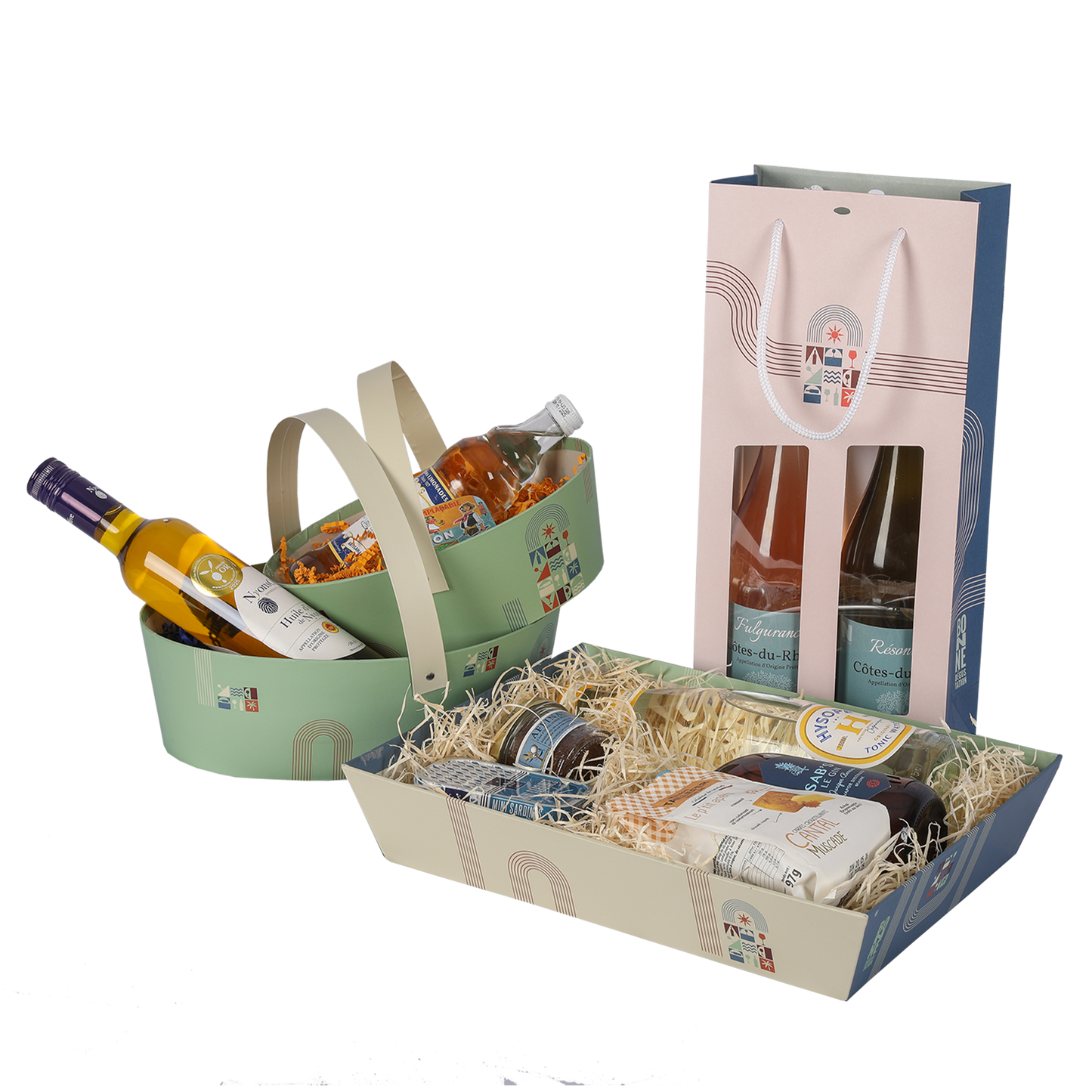 Corbeille Bilbao carton rigide rectangle 33x20x7cm
