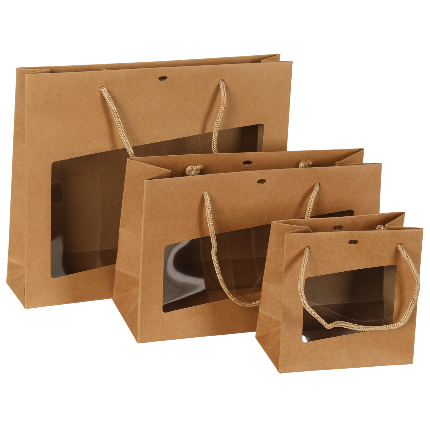 Sac Atlanta papier kraft terroir 15x8x15cm fenêtre PVC