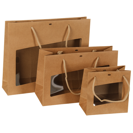 Sac Atlanta papier kraft terroir 15x8x15cm fenêtre PVC