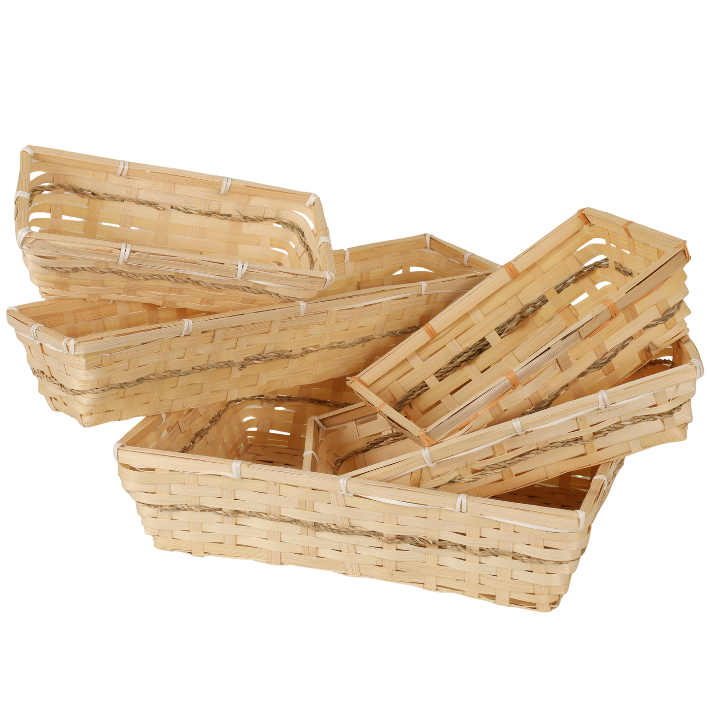 Corbeille Naya bambou naturel rectangle 31x21x7cm