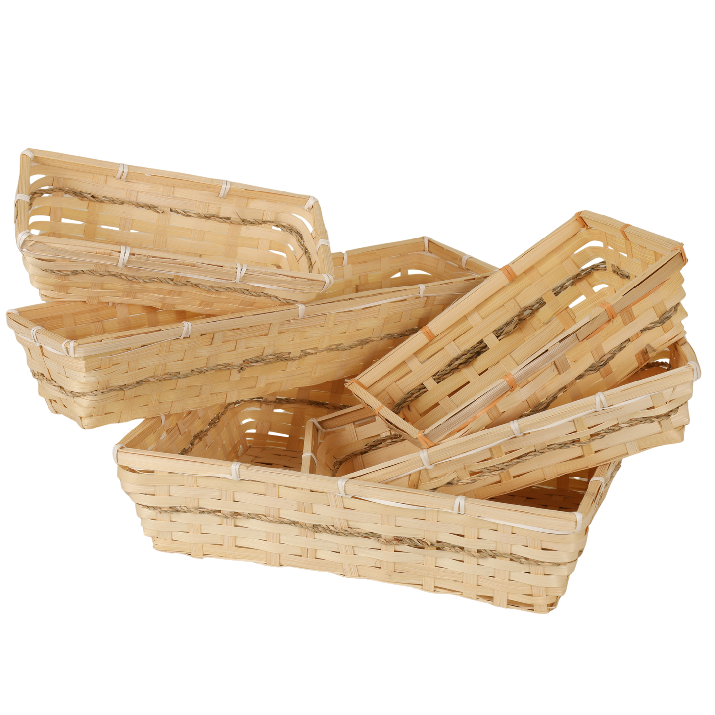 Corbeille Naya bambou naturel rectangle 36x26x8cm
