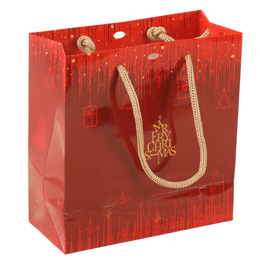 Bellagio paper tote bag, terroir design, 18x8x19cm, PVC window