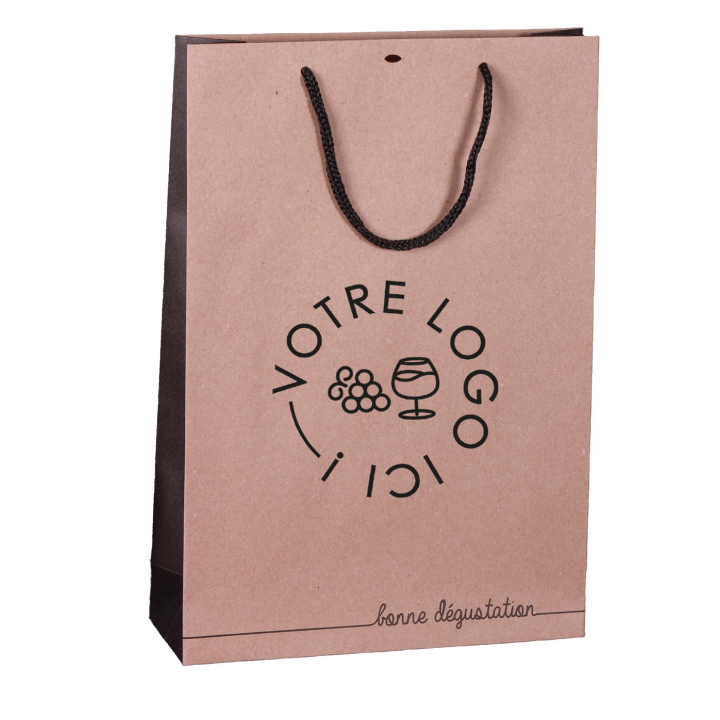 Sac papier luxe 3 bouteilles 26x9x39cm personnalisé