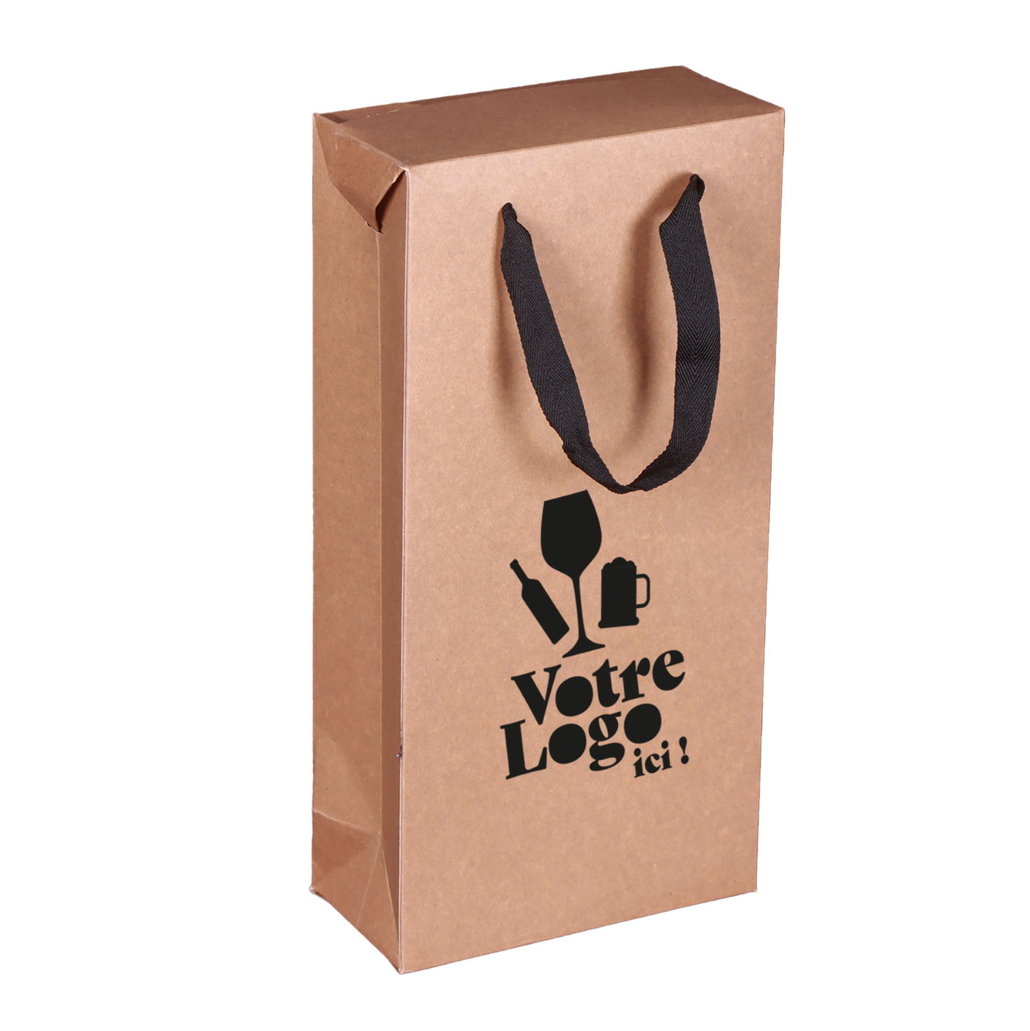 Boxbag 2 bouteilles 18x9x36cm personnalisé