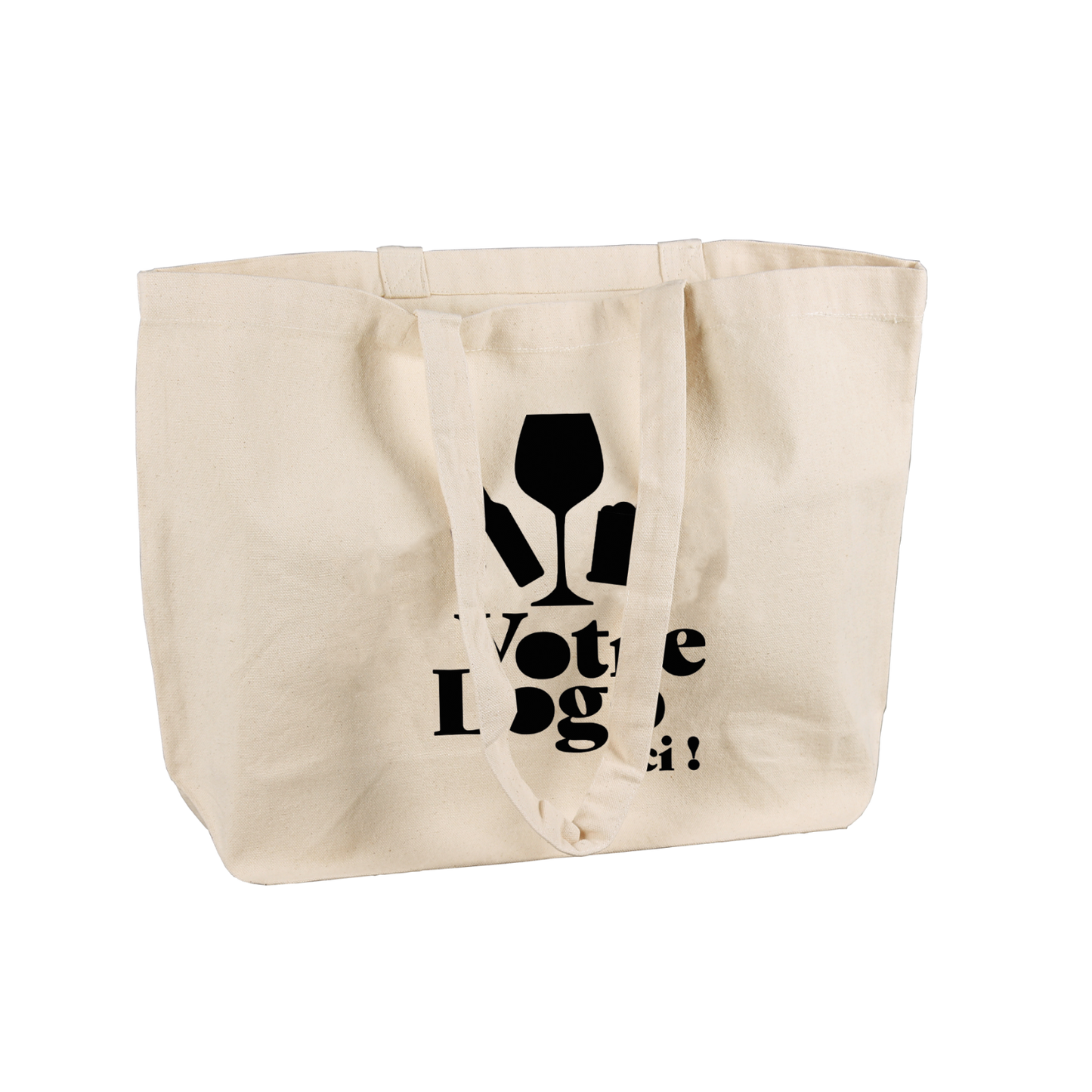 Sac toile coton naturel écru ; soufflet de fond 47x15x35cm, personnalisable