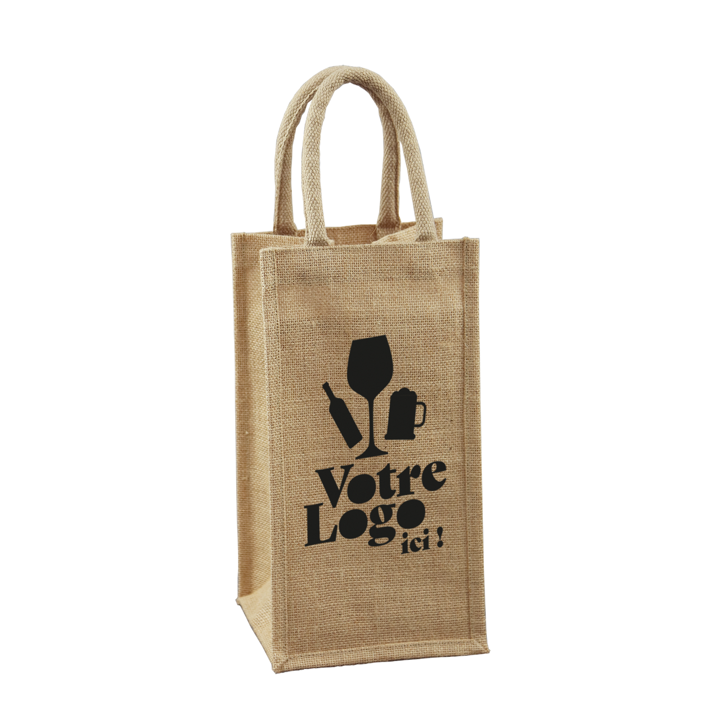 Goa jute bag for 4 x 75cl bottles, 17x17x33cm, custom factory/reprint