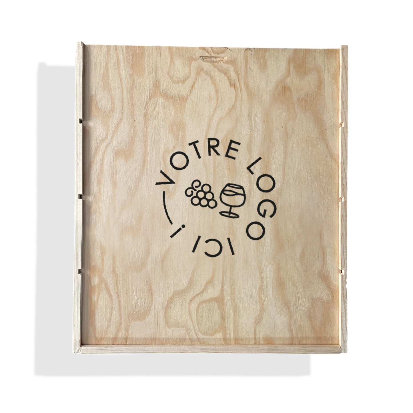 Caisse Tradition bois de Pin 4 btls 37,5x9x33cm personnalisé