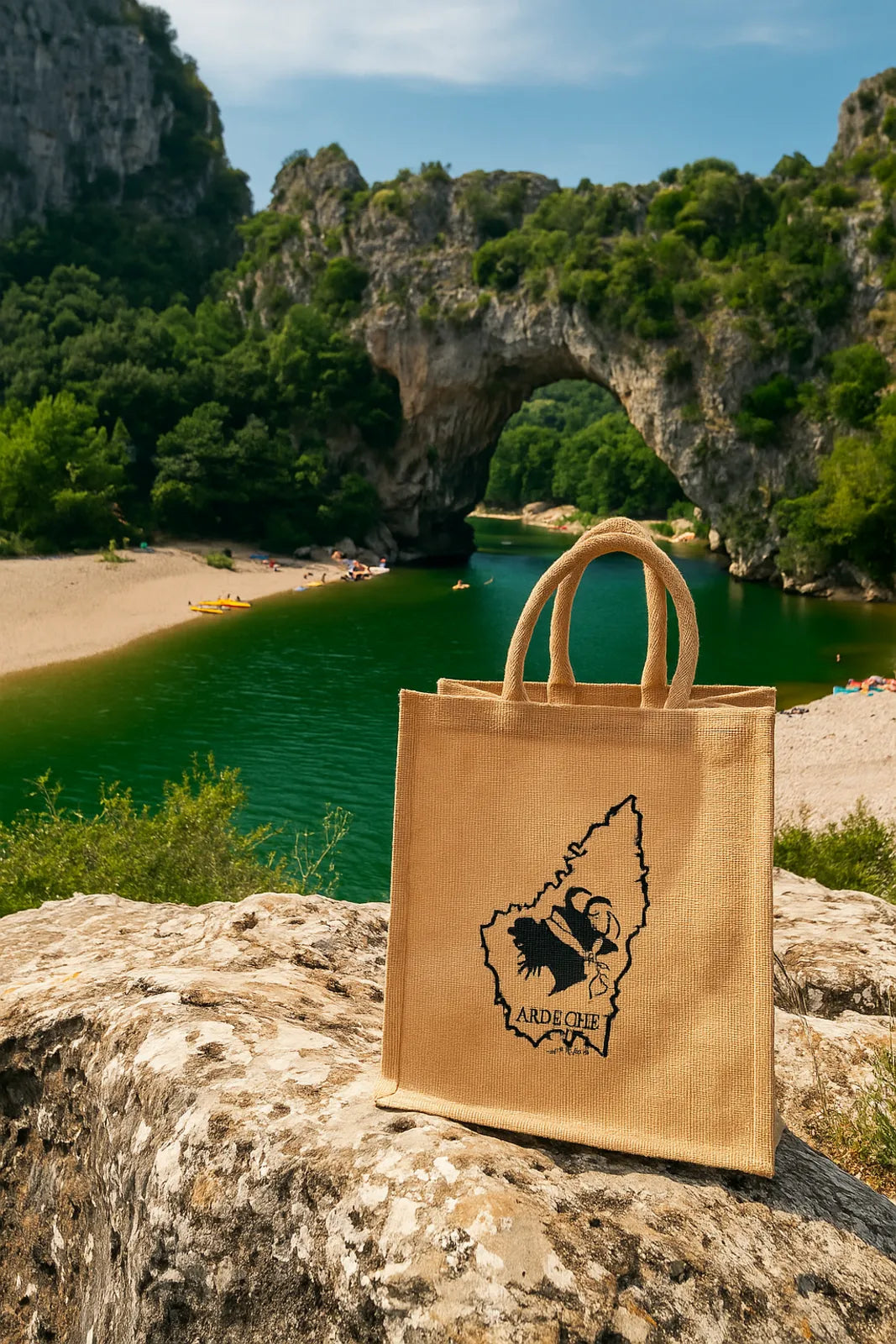 Sac Goa réutilisable toile de jute 6 bouteilles - Chèvres&Co