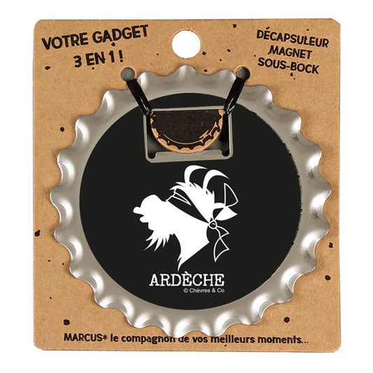 Décapsuleur 3 en 1 Marcus métal - Chèvres&Co