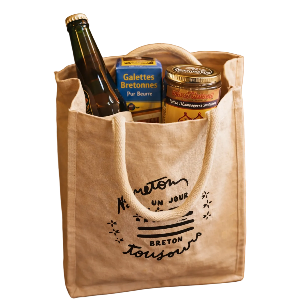 Sac Lorenzo réutilisable toile coton naturel 6 bouteilles - BZH Bretagne