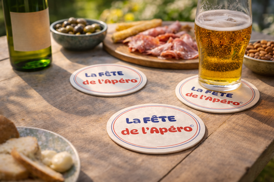 Sous-bock carton compact rond- Fête de l'Apéro