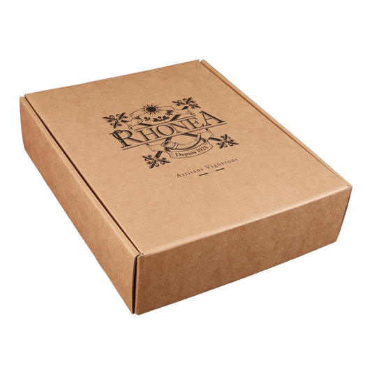Coffret Atlanta carton kraft lisse 3 bouteilles 24,5x9x33cm personnalisé - FSC®7