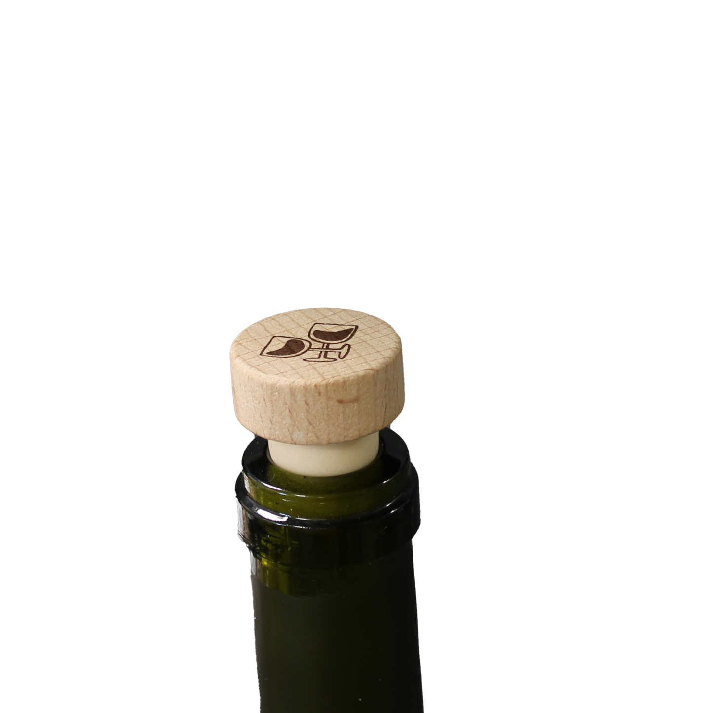 Personalized Charly bottle stopper with natural wood head
