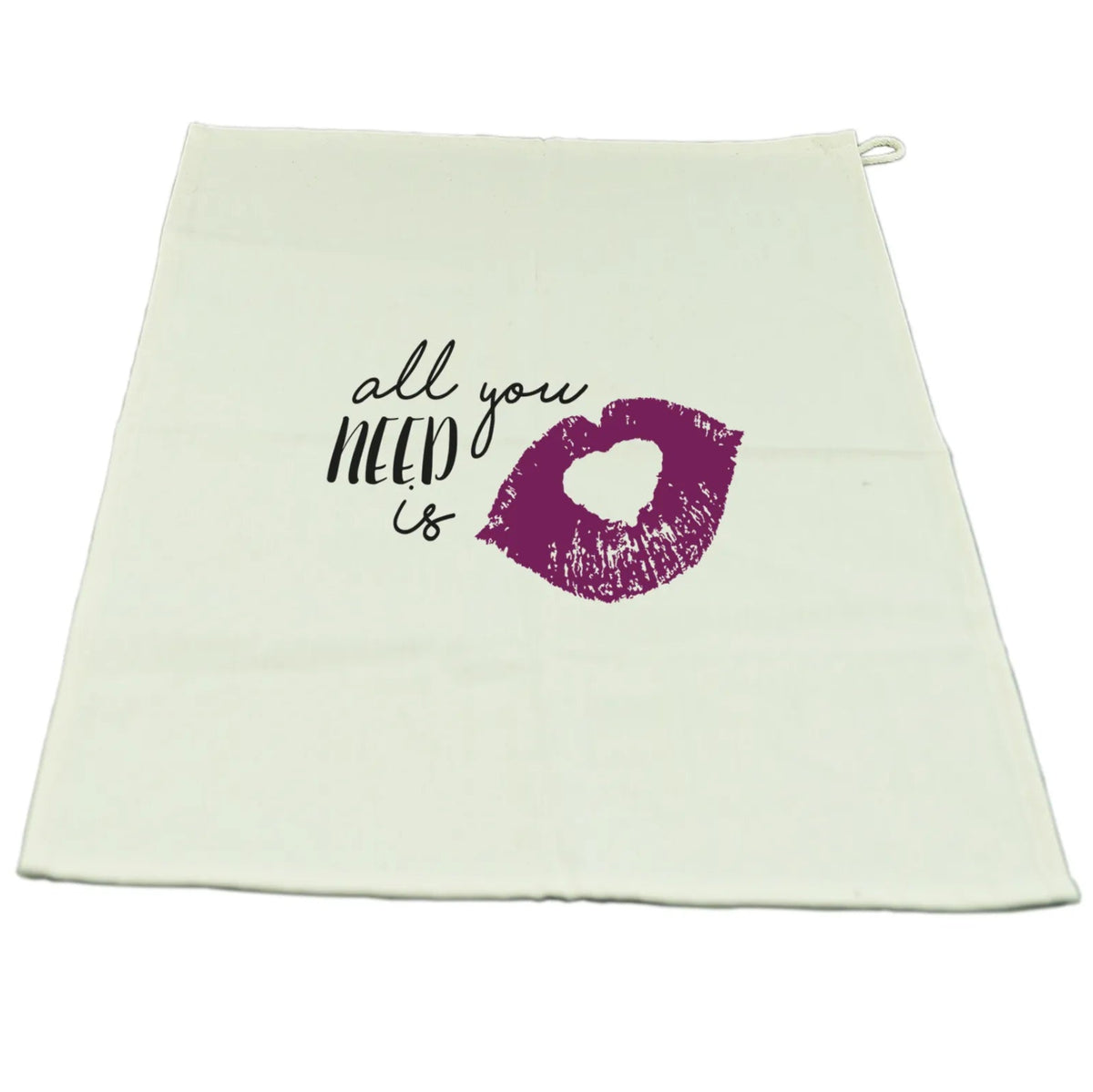Torchon Swan toile coton écru décoré noir/pourpre 65x45cm - All you need is...