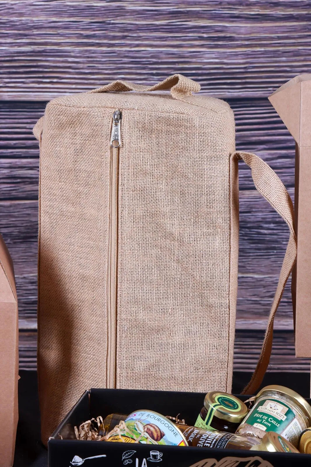 Goa reusable insulated jute bag for 2 bottles
