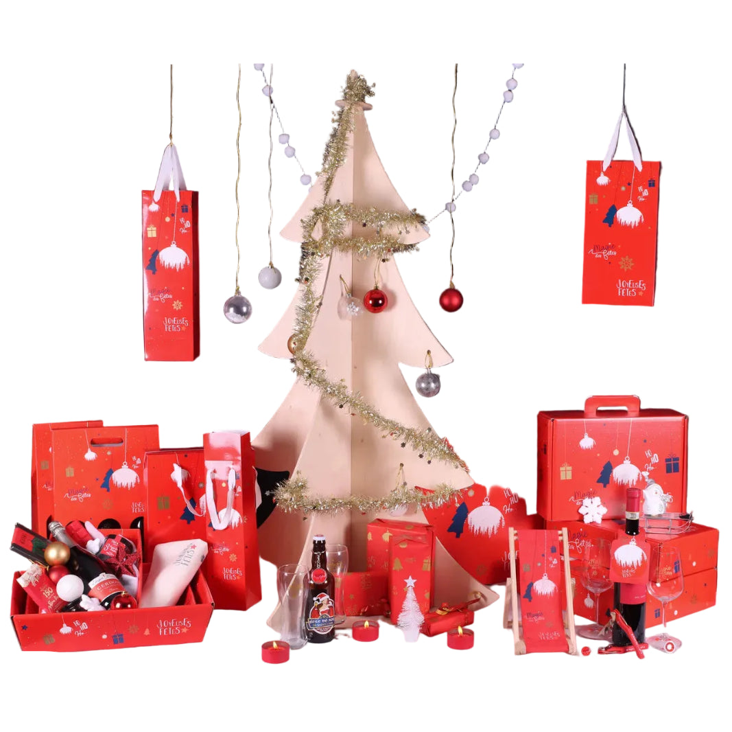 Sapin de Noël en bois naturel 80x130cm (livré à plat)