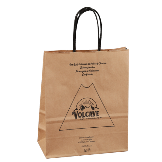 Sac papier Esprit Eco poignées torsadées cabas 18x8x22cm personnalisé