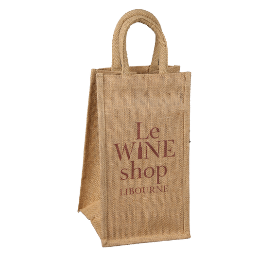Sac toile de jute Goa 4 bouteilles 75cl 17x17x33cm personnalisé