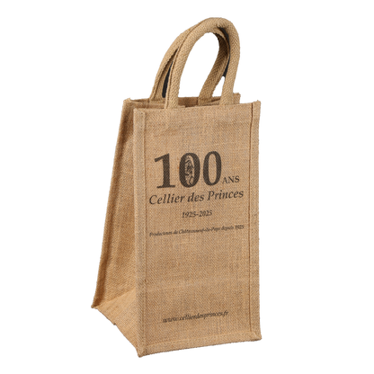 Goa jute bag for 4 x 75cl bottles, 17x17x33cm, custom factory/reprint