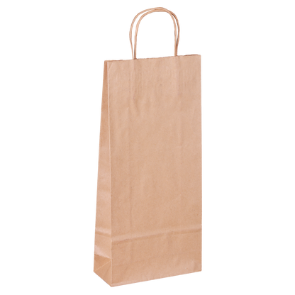 Esprit Eco kraft paper bag for 2 bottles, brown, kraft handle