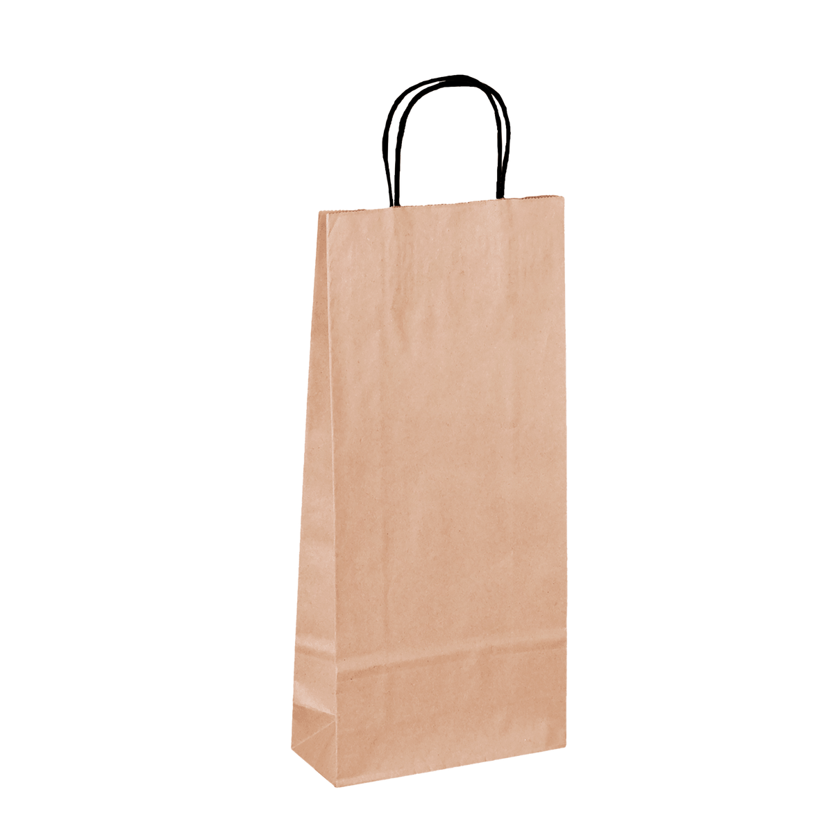 Sac Esprit Eco papier kraft 2 bouteilles brun poignée noir