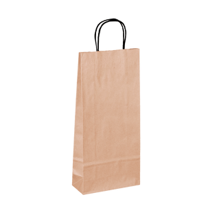 Sac Esprit Eco papier kraft 2 bouteilles brun poignée noir