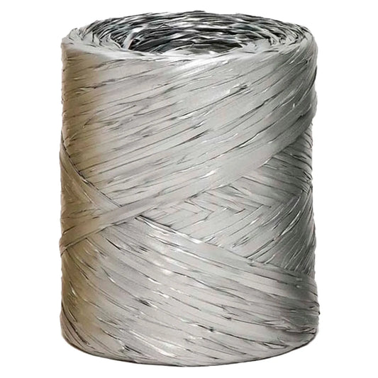 Ruban Raphia Basic synthétique argent (bobine 200m)