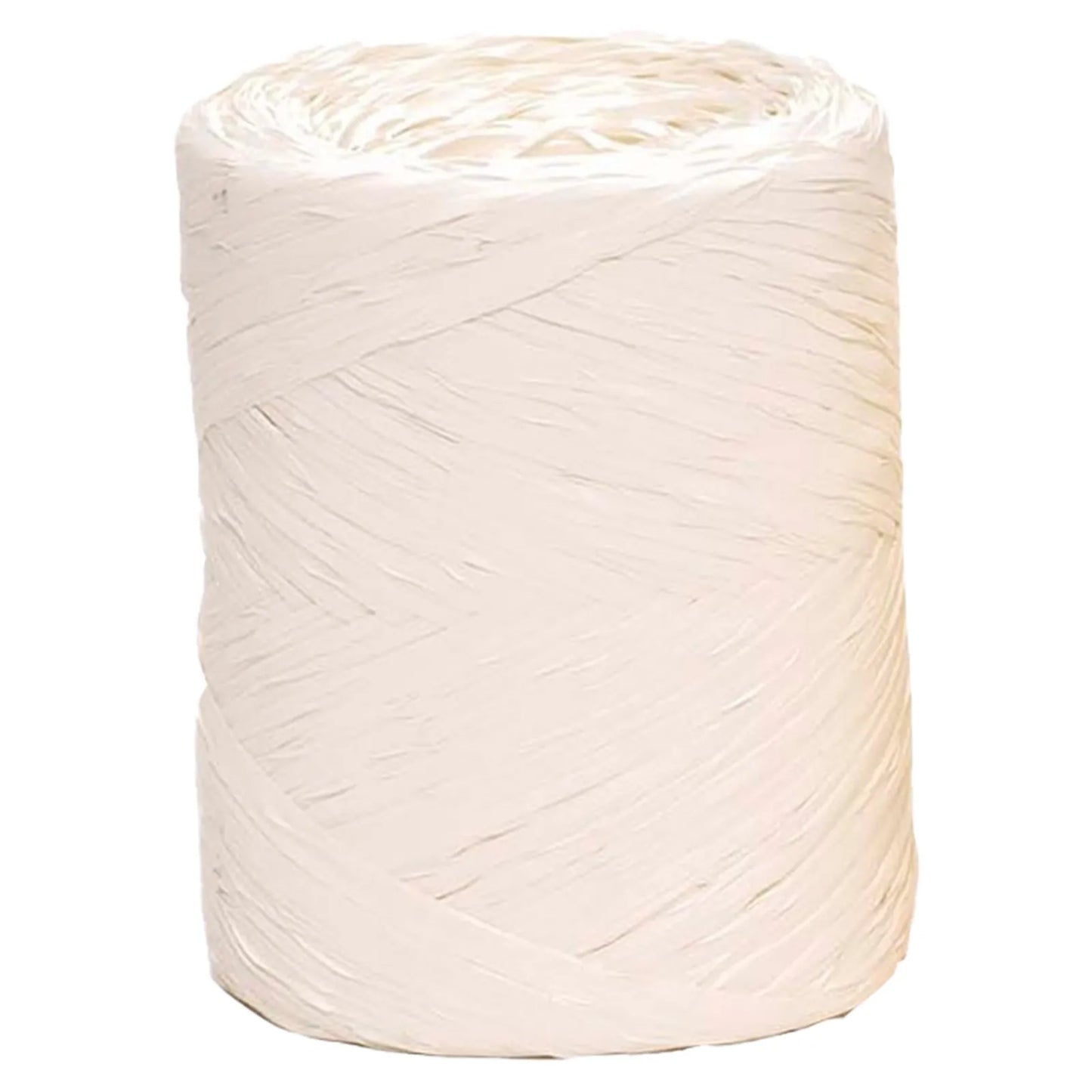 Basic synthetic white raffia ribbon (200m spool)