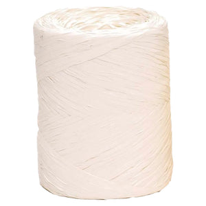 Basic synthetic white raffia ribbon (200m spool)