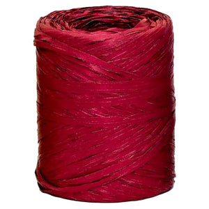 Basic synthetic raffia ribbon, burgundy (200m spool)