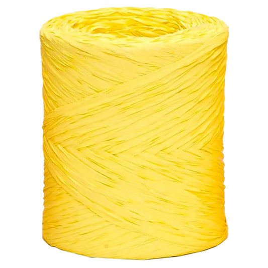 Ruban Raphia Basic synthétique jaune (bobine 200m)