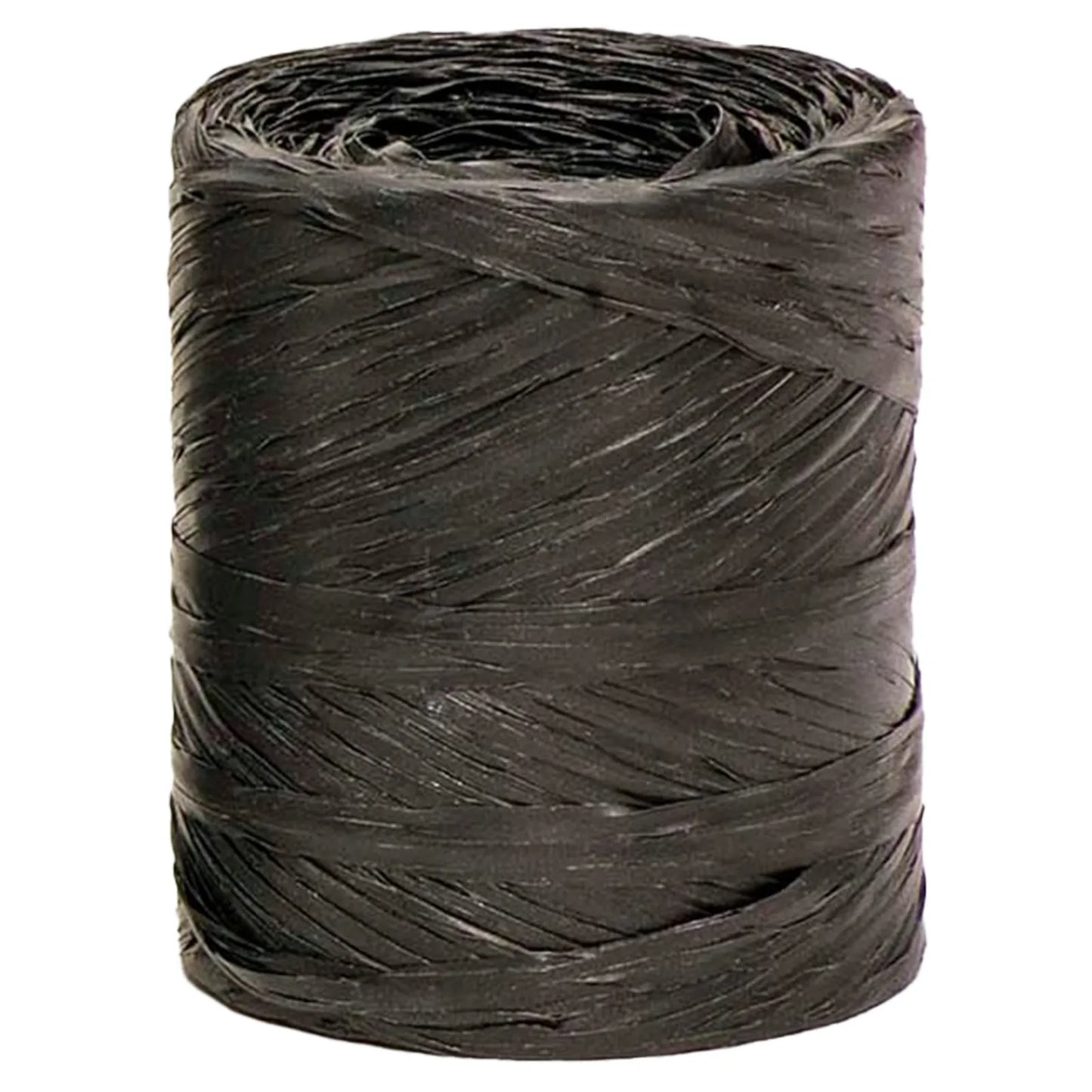 Black synthetic raffia ribbon (200m spool)