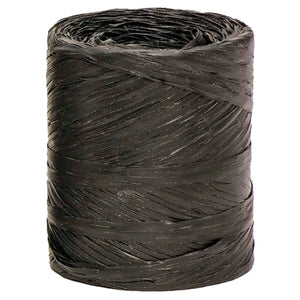 Black synthetic raffia ribbon (200m spool)