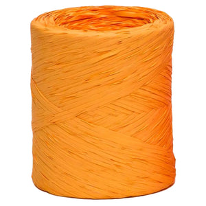 Basic synthetic orange raffia ribbon (200m spool)