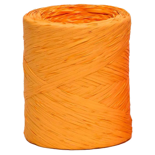 Ruban Raphia Basic synthétique orange (bobine 200m)