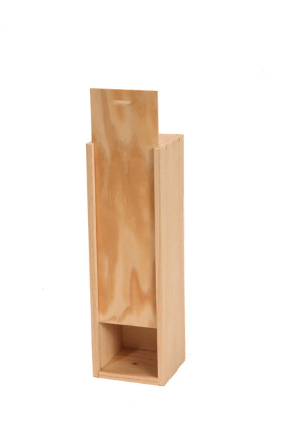 Traditional pine wood crate for 1 bottle