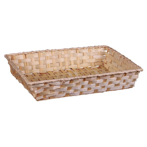 Rihana natural bamboo rectangular basket, 36x26.5x7.5cm