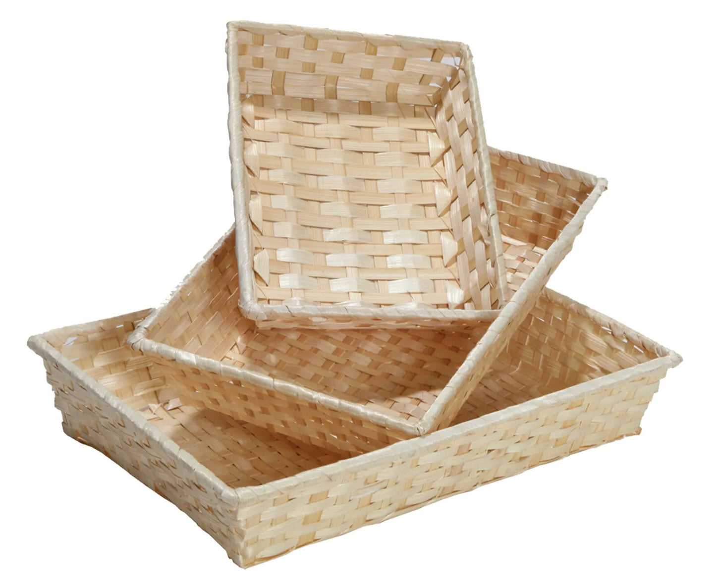 Corbeille Rihana bambou naturel rectangle 36x26.5x7.5cm
