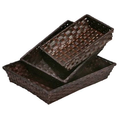 Corbeille Rihana bambou chocolat rectangle 36x26.5x7.5cm