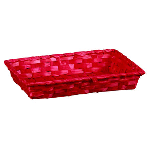 Rihana bamboo raspberry rectangular basket 31x21x7cm