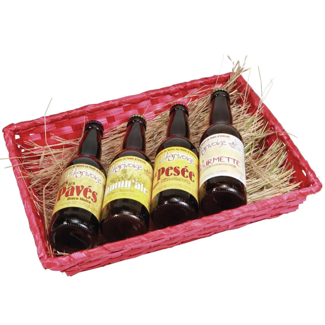 Rihana bamboo raspberry rectangular basket 31x21x7cm