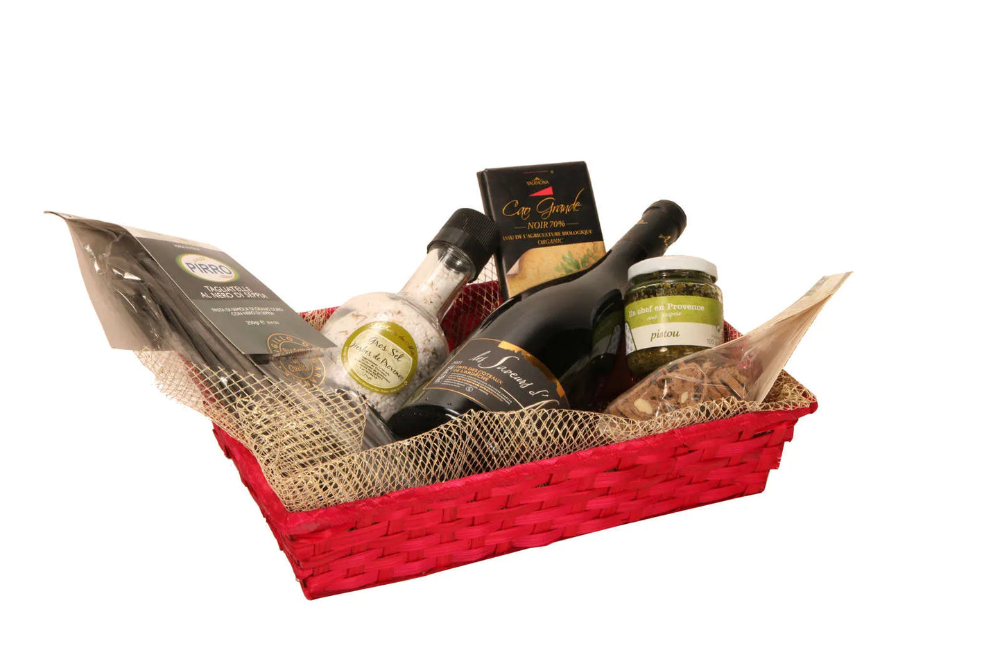 Rihana bamboo raspberry rectangular basket 31x21x7cm