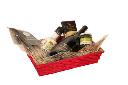 Rihana bamboo raspberry rectangular basket 31x21x7cm