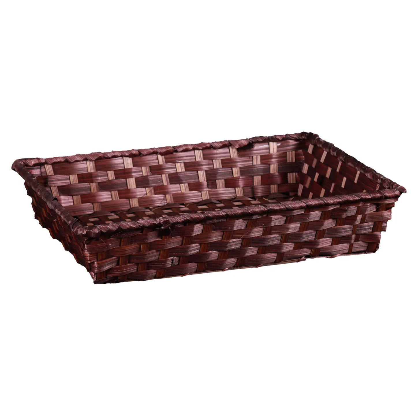 Corbeille Rihana bambou chocolat rectangle 36x26.5x7.5cm