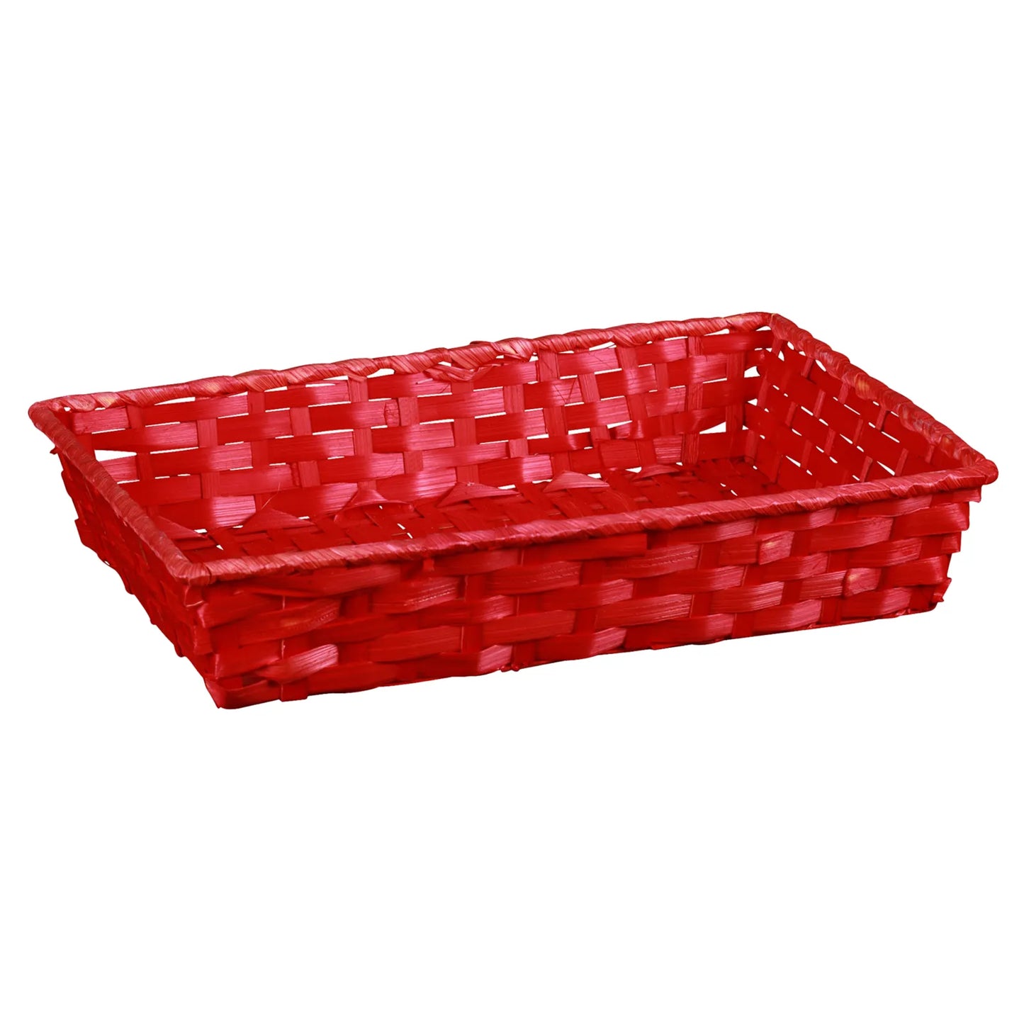 Rihana bamboo raspberry rectangular basket 36x26.5x7.5cm